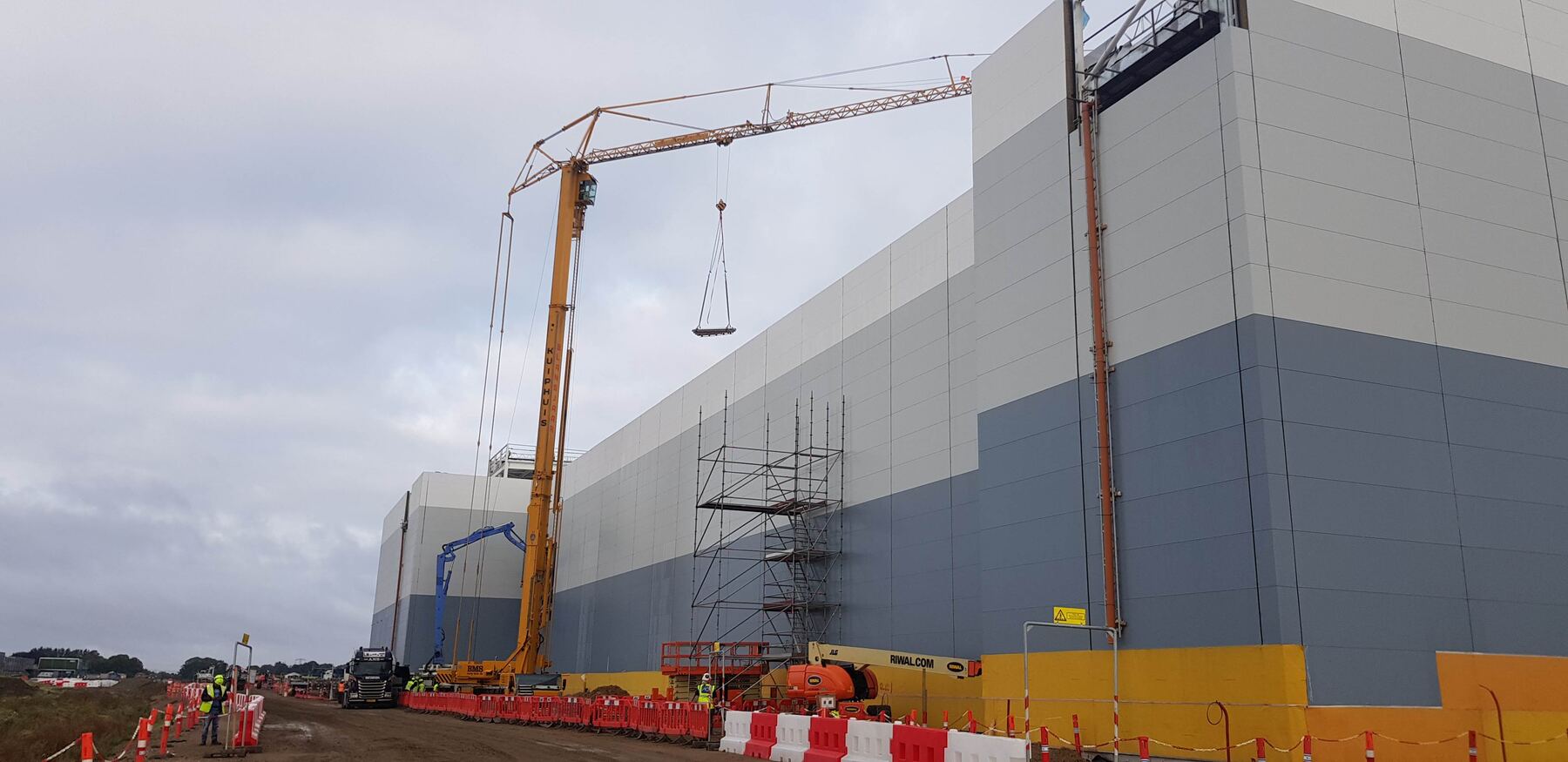 Completed cladding facade on a hyperscale data centre